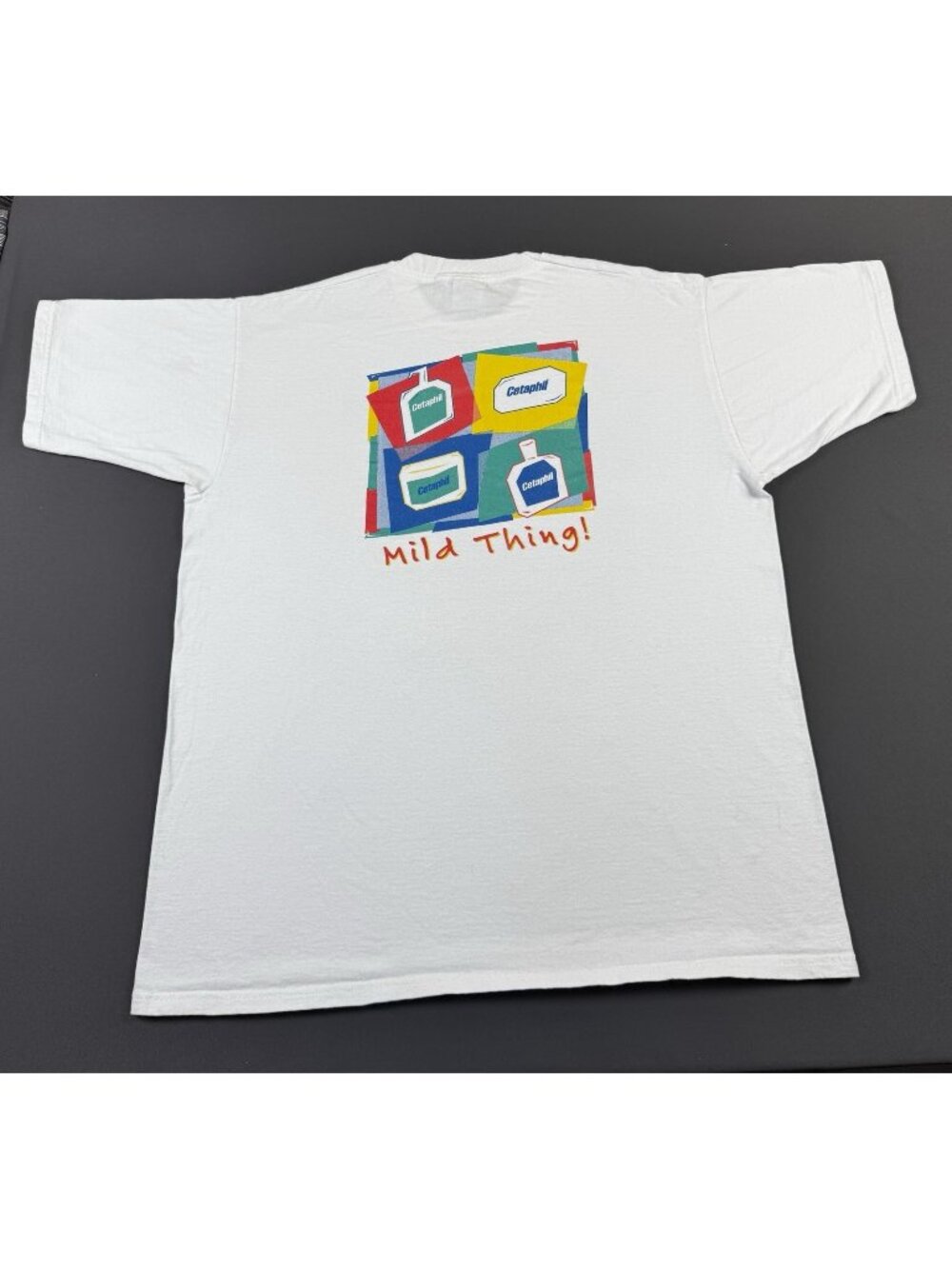 Rare Vintage 90s Cetaphil Logo Art Promo White Shirt Skin Care Product Colors